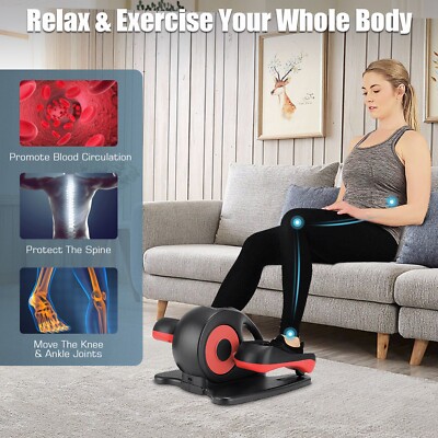 Under Desk Elliptical Electric Ellipse Leg Exerciser with Remote Control & LCD 