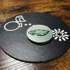 PHILADELPHA EAGLES!  1.25” Laser Engraved Custom Aluminum Golf Ball Marker!