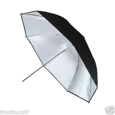 《US SELLER》80cm 32inch Studio Photography Flash Silver/Black Reflective Umbrella