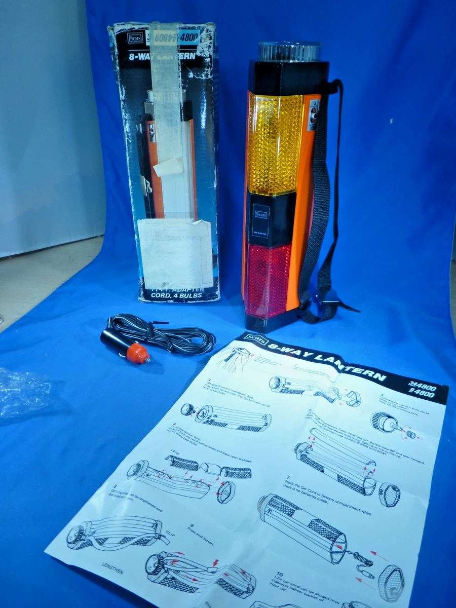 Lanterne Vintage Sears 8 Fonctions 12V - Modèle 344800 94800 - Testée Fonctionnelle