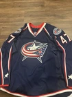2015-16 Dalton Prout Columbus Blue Jackets Game Worn NHL Hockey Jersey signed