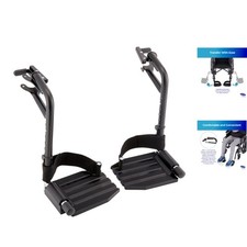 Universal Wheelchair Hemi Footrests with Composite Plate  Safety Heel Loop Pair