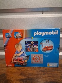 Playmobil CITY ACTION Rescue Ladder Unit FIRE TRUCK 5682 w Lights & Sound 13pc
