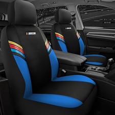 Car Seat Covers Leather and Mesh Seat Covers, Universal Fit Front Seat Blue
