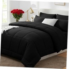 Size Comforter Set 7 Pieces Bed in a Bag Comforter Size, All Season King Black