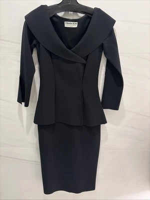 strapless open back dress Bianca Monochrome Knitted Peplum Dress