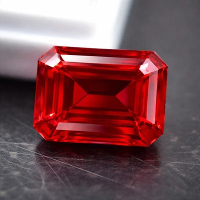 11.50 Ct Natural Burma Ruby Emerald Cut Certified Loose Gemstone