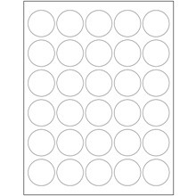 1 1/2" Glossy White Circle Laser Labels-30 Labels per Sheet-3000 per Case