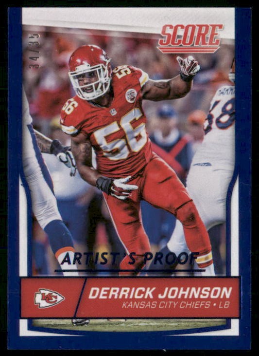 2016 Panini Score Football DERRICK JOHNSON Artist's Proof #/35 Chiefs
