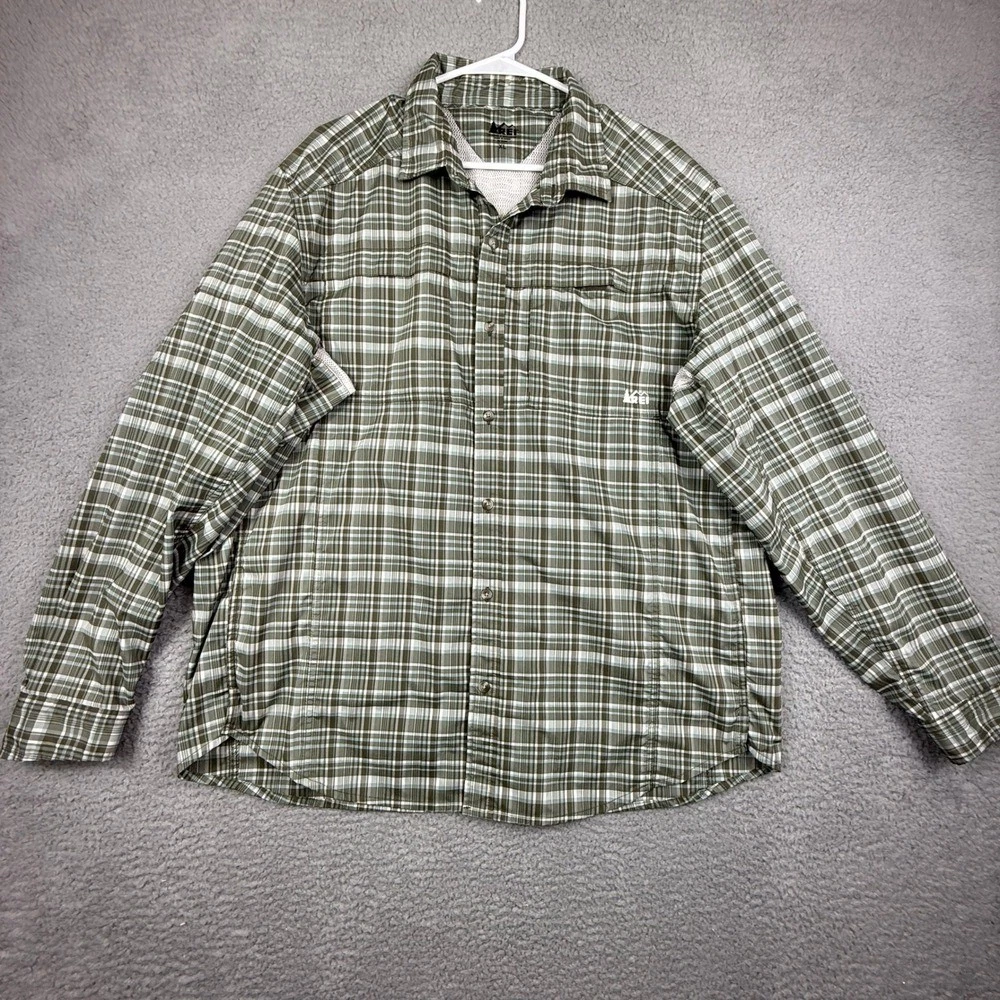 REI Co-op XL Mens Performance Plaid Button Up Shirt Outdoor Hiking Travel Green
Opens in a new windo