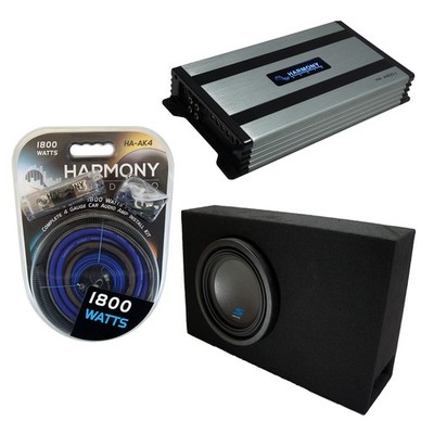 Universal Regular Standard Cab Alpine S-W10D4 Ported 10 Sub Box & HA-A800.1 Amp