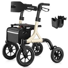 Walkers for Seniors, Rollator Walker with Seat, 12" Big Rubber Wheels All Ter...