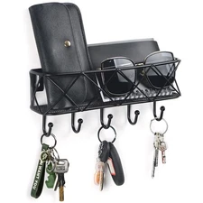 HappyHapi Key Holder for Wall Decorative Entryway Key Hooks Wall Mounted Key ...