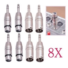 1/4" TRS to XLR Adapter 8x, 4 Pack Male and Female to 6.35Mm, Balanced Quart