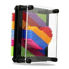 3D Pin Art Board Toy, Colourful Plasic Board Size 3.75 x 5 Rainbow - Small