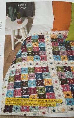 Häkelanleitung Japanische Blüten Blumen Design Decke-Überwurf