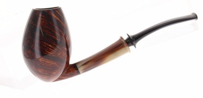 Piero Vitale Pipe * 1 LUNA smooth brown bent tulip shape