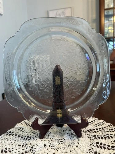 Vintage Indiana/Federal Glass Madrid Aqua Teal Depression Glass Plates Set Of 3