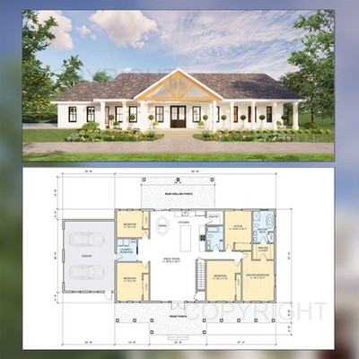Cedar Springs Barndo House Plan with Basement - 6 Bed 3 Bath - Double Garage - D