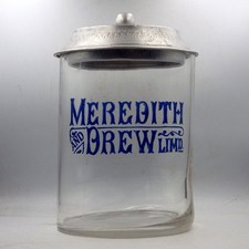 ANTIQUE Early 20th Century Vintage Advertising Meredith & Drew BISCUIT JAR