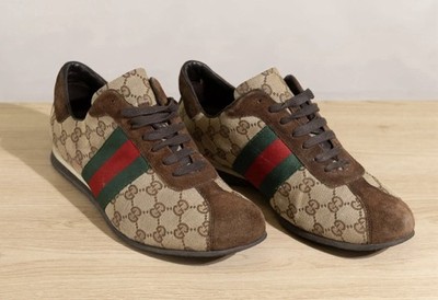 Vintage Gucci Sneaker ''Up & Up'' Runner GG Canvas Wildleder Gr. 40,5