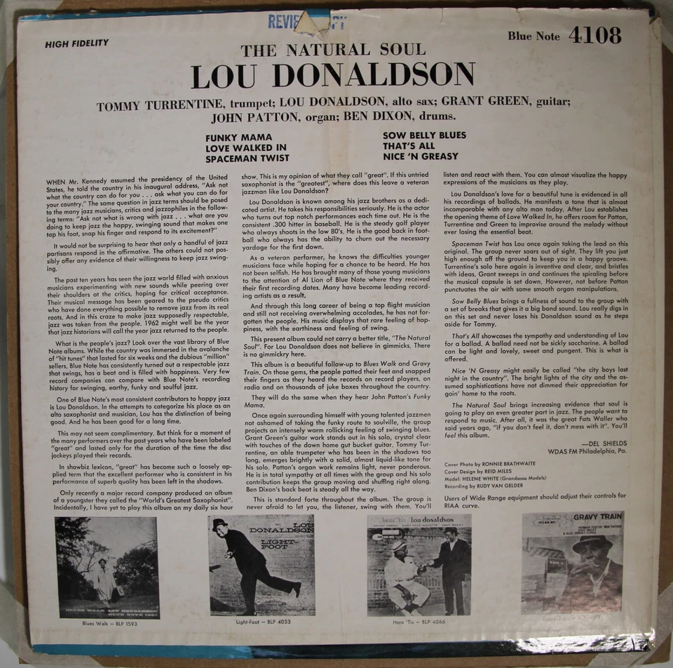 Lou Donaldson - The Natural Soul - BLUE NOTE 4108 M-VG+ Mono - Image 2 of 4