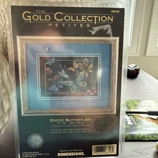 Dimensions Gold Collection Petites Exotic Butterflies Cross Stitch Kit 6846 vtg