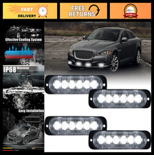 4pcs Led Emergency Strobe Light Bar 12v-24v 18w Waterproof Warning Beacon For Ca