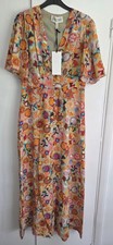 Saloni Emmy Floral Print de Chine Maxi  Dress Size 10 Bnwt