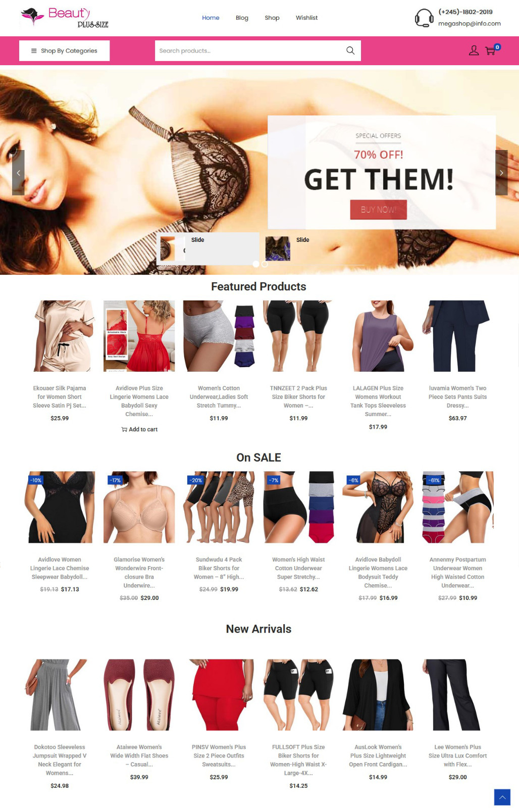 Tienda de ropa para mujer talla grande, el mejor sitio web de afiliados de Amazon + anfitrión gratuito