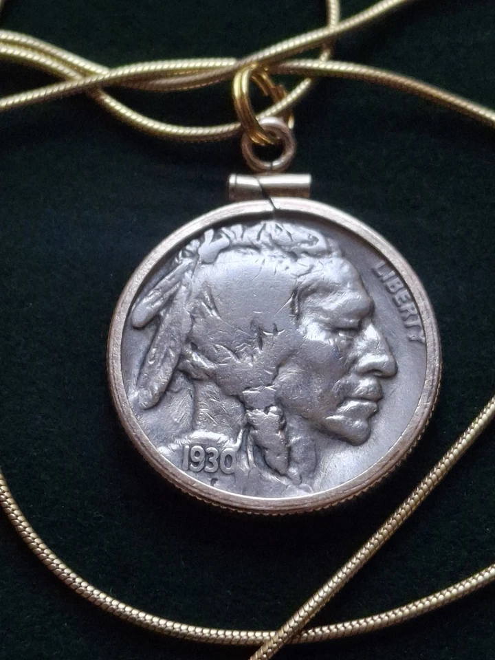 1930 S American Buffalo Nickel Pendant 100% Gold Filled Sterling W Box & Coa - Image 3 of 4