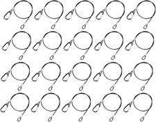 20 Pack 20" Black Safety Security Cable for DJ Stage Lighting Par Light, Stainle