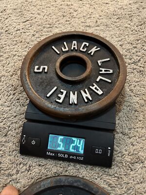 2 plaques de poids olympiques vintage Jack Lalanne 5 lb *voir description