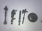 Vtg HE-MAN MOTU CASTLE GRAYSKULL WEAPONS ACCESSORIES LOT OF 5 PIECES GRAY SILVER