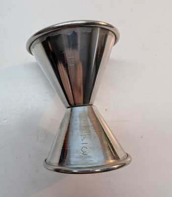 Stainless Steel Double Jigger Bartender Shot Glass Browne-Halco 3/4 & 1 1/4 Oz