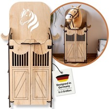 Hobby Horse Stall - Steckenpferd Pferdestall Holz für 1 Pferd & Horsing Zubehör