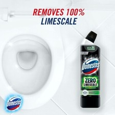 2 x Domestos Zero Toilet Limescale Remover 100% Cleaner 750ml Thicker Lime Power