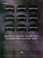 1999 Hyundai Advantage 10 Year Warranty No One Comes Close VINTAGE PRINT AD