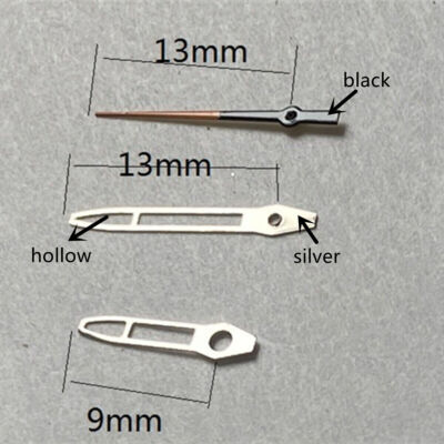 13mm Silver Trim Hollow Arrow Watch Hands for Miyota 2315 2035 2036 2115 2305