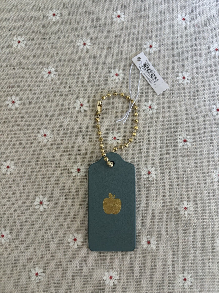 COACH Logo New York Hang Tag Charms Purse with Chain in Smooth