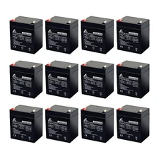 12V 5AH Sealed Lead Acid AGM VRLA Rechargeable Batteries - 12 Pack