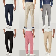 NAUTICA Mens Cotton Chino Trousers with added Stretch Straight Leg Flat Front