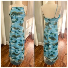 Vintage y2k Mesh Maxi Dress tropical women's size large EUC