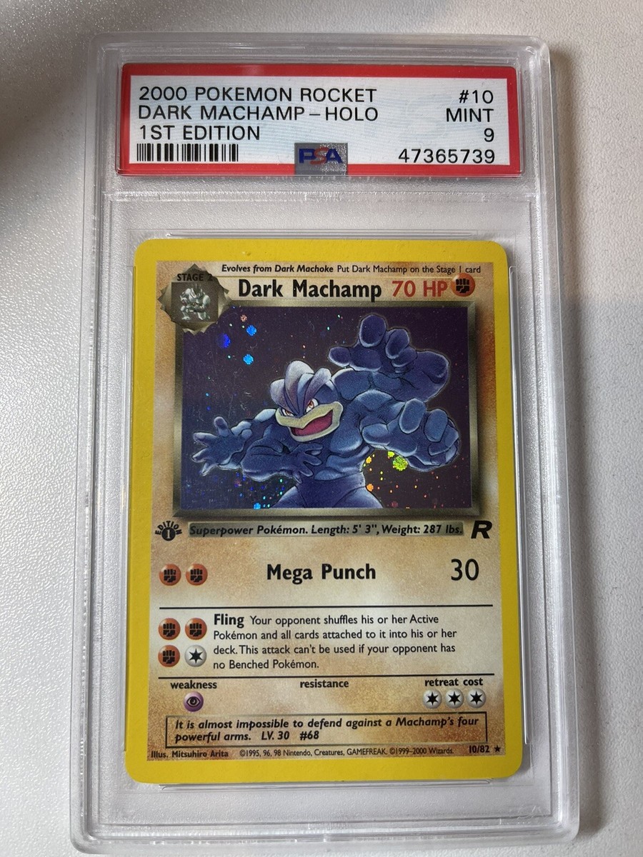 2000 Team Rocket 1st Edition Holo Dark Machamp #10 PSA 9 2000 Team Rocket 1st Edition Holo Dark Machamp #10 PSA 9