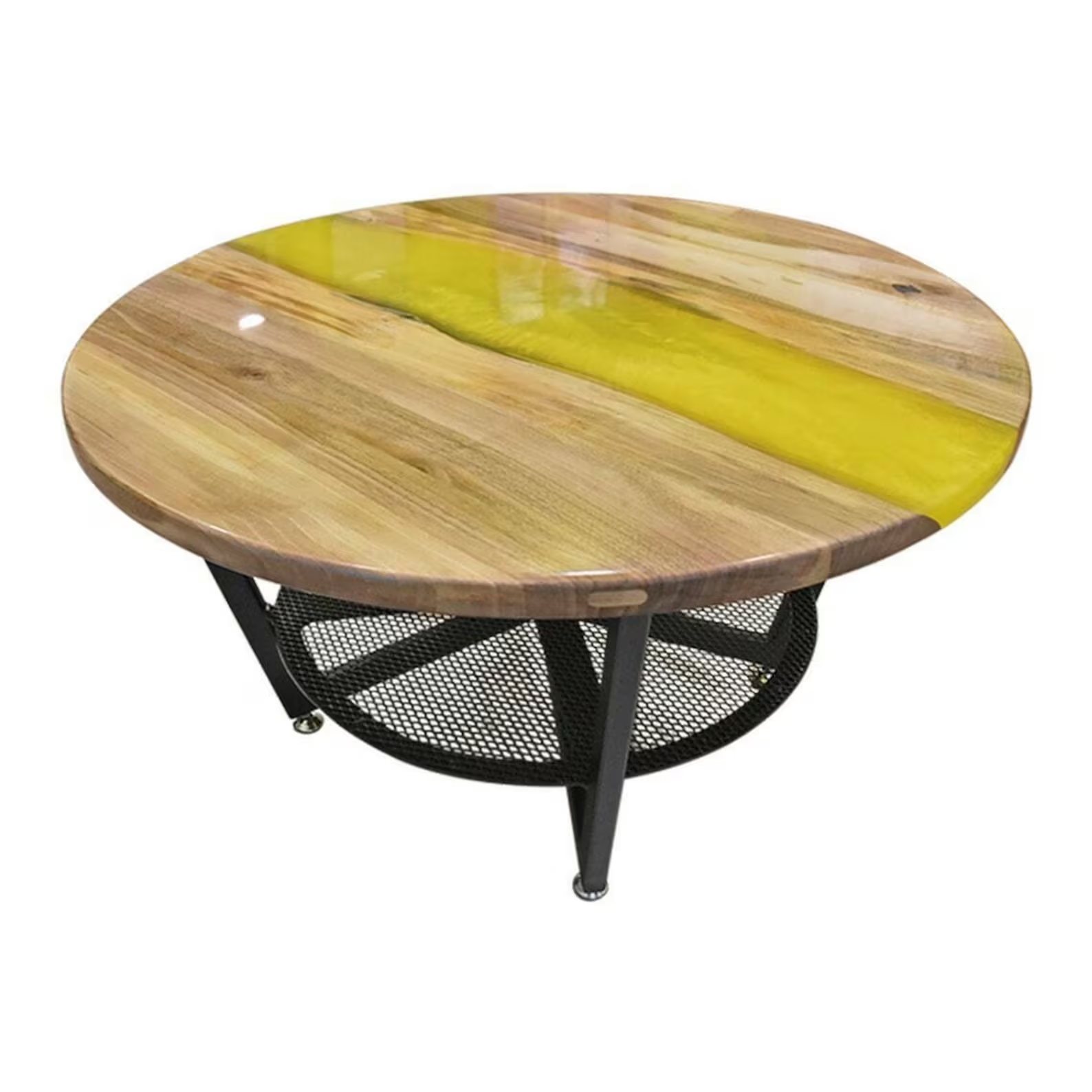 42-Inch Round Epoxy Resin Tabletop - Sleek Modern Furniture Design