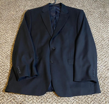 Lauren Ralph Lauren Jacket M Black 100 Worsted Wool Sport Coat Blazer 42R
