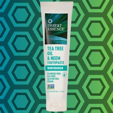 Desert Essence Tea Tree Oil & Neem Toothpaste Wintergreen Fluoride Free 6.25 oz