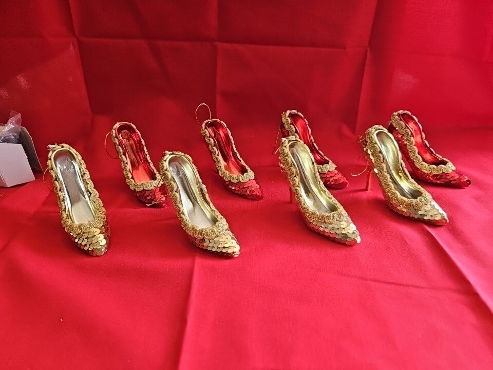 Lot Of 8 4x3 Red Gold HIGH HEEL STILETTO SHOE Christmas Tree Ornaments | eBay Lot Of 8 4x3 Red Gold HIGH HEEL STILETTO SHOE Christmas Tree Ornaments | eBay