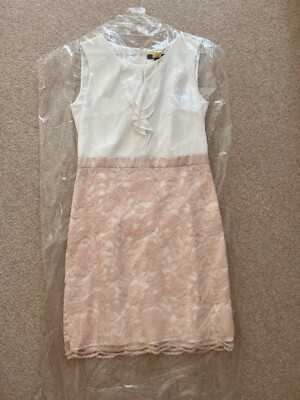 COMMA Etui Kleid Brautkleid Hochzeit M 38 TOP Spitze creme rosa Zara Mango noa