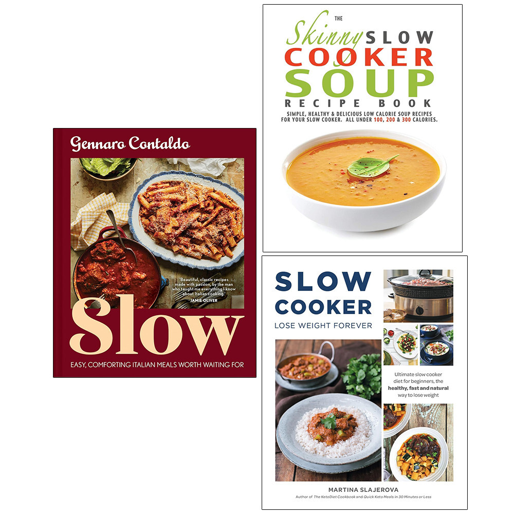 Skinny Slow Cooker Soup,Slow Cooker Lose Weight,Slow Gennaro Contaldo HB 3 Books